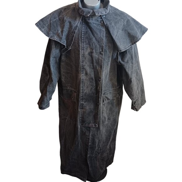 Vintage XL Australian Outback Collection Black Duster Coat Denver Colorado USA
